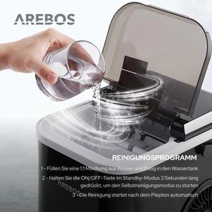 Produktbild für Eiswürfelmaschine Arebos Kunststoff, schwarz