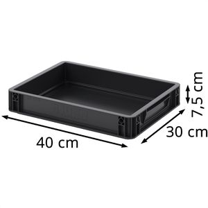 Produktbild für Eurobox AUER ESD EG 43/75 HG, schwarz, 6,9 Liter