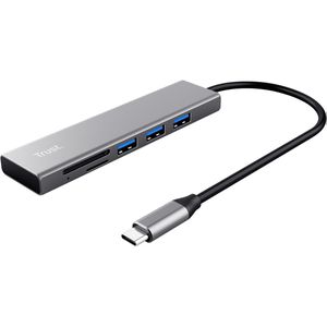 USB-Hub Trust Halyx 24191, silber, SD-Kartenslot