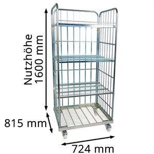 Produktbild für Rollbehälter HMH mit 3 Böden, Nutzhöhe 1600mm