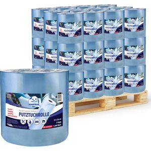 Putztuchrolle Robbyrob aus Recyclingpapier, Palette, blau