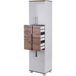 Produktbild für Badschrank Schildmeyer Luca 135870, mit 4 Füßen, weiß / eiche