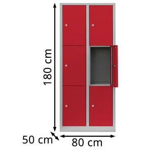 Produktbild für Schließfachschrank Lüllmann 523324, rot