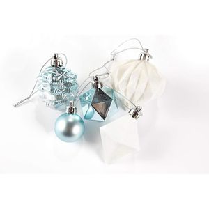 Produktbild für Weihnachtskugeln Heitmann-Deco türkis/silber/weiß