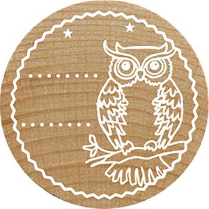 Produktbild für Motivstempel Colop Woodies Eule, aus Holz