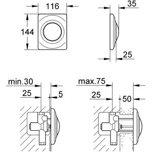 Produktbild für Betätigungsplatte GROHE Urinal Surf 37018SH0, weiß