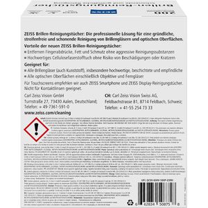 Produktbild für Brillenputztücher ZEISS Brillen-Reinigungstücher, feucht