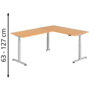 Schreibtisch Hammerbacher XDSMW, buche / silber