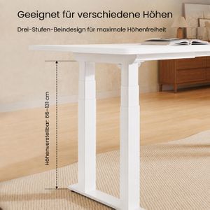 Produktbild für Schreibtisch FlexiSpot E7W Plus, weiß / weiß