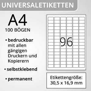 Produktbild für Universaletiketten TopStick labels, 8728, weiß