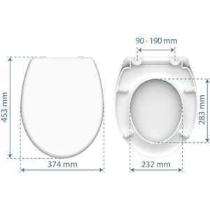 Produktbild für WC-Sitz Schütte White 82300, oval, aus Duroplast