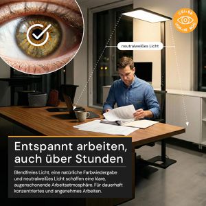 Produktbild für Stehlampe Enovalite ELED700113, LED, schwarz, 199 cm