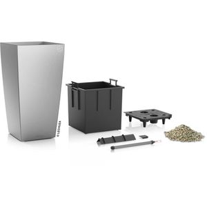 Produktbild für Übertopf Lechuza CUBICO 40, silber metallic, 40 x 76 x 40 cm