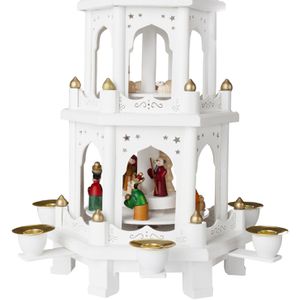 Produktbild für Weihnachtspyramide BRUBAKER weiß