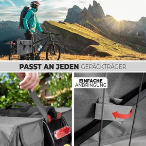 Produktbild für Gepäckträgertasche Radgeist DPP-GR-44, grau, 30 Liter