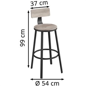 Produktbild für Barhocker Vasagle LBC026B02, mit Lehne