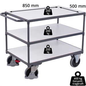 Produktbild für Tischwagen VARIOfit sw-500.662, ESD, Metall &amp; Holz