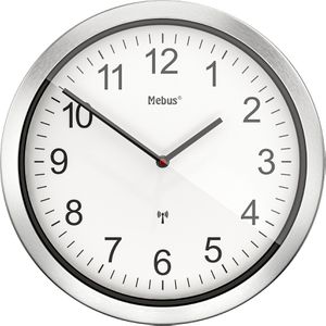 Produktbild für Wanduhr Mebus 14121, Aluminium, analog, Funkuhr