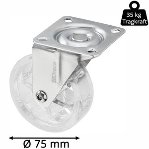 Produktbild für Möbelrolle SO-TECH RAPID 129885, mit Anschraubplatte
