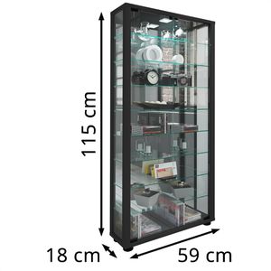Produktbild für Glasvitrine VCM Lumo Maxi, mit Spiegelrückwand, stehend