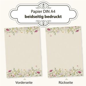 Produktbild für Briefpapier tatmotive Wildblumen Set, A4