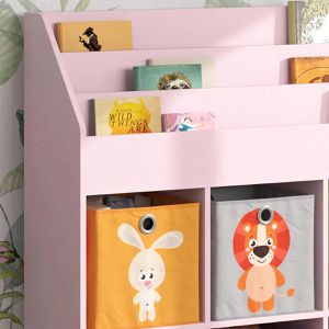 Produktbild für Bücherregal Vicco Luigi, rosa, mit 6 Faltboxen