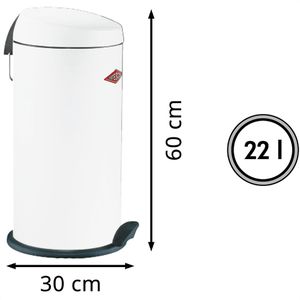Produktbild für Mülleimer Wesco Capboy Maxi, weiß matt