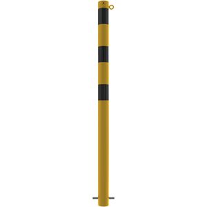 Absperrpfosten Schake 476BG/1, 1 Öse, schwarz/gelb, Metall