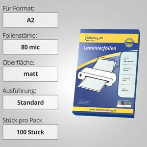 Produktbild für Laminierfolien Böttcher-AG Premium, DIN A2
