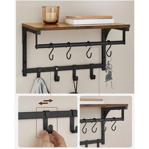 Produktbild für Wandgarderobe Vasagle LCR103B01, Metall / Holz