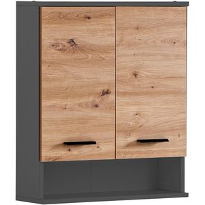 Produktbild für Bad-Hängeschrank Schildmeyer Palermo 157641, eiche / anthrazit