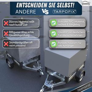 Produktbild für Anhänger-Plane Tarpofix HP11-GR, wasserdichte Hochplane