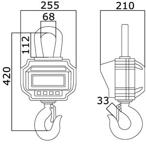 Produktbild für Kranwaage PCE CS 3000N, mit Tara-Funktion, Teilung 500 g