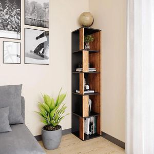 Produktbild für Bücherregal Vicco Lio, anthrazit / eiche