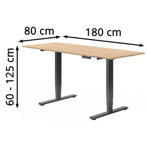 Produktbild für Schreibtisch FlexiSpot E5B, ahorn / schwarz