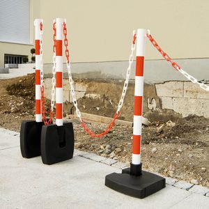 Produktbild für Absperrpfosten Moravia GUARDA Flex, rot/weiß, Kunststoff