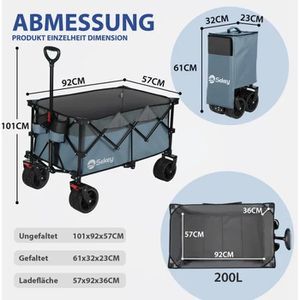 Produktbild für Bollerwagen Sekey XXL Plus FW39, faltbar