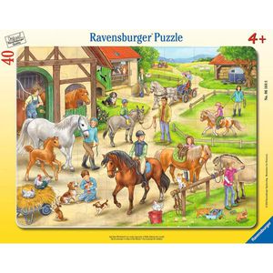 Ravensburger Puzzle 06164, Auf dem Pferdehof, Rahmenpuzzle, ab 4 Jahre, 40 Teile
