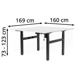 Produktbild für Schreibtisch FlexiSpot EH1B, Doppelarbeitsplatz, weiß/schwarz