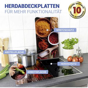 Produktbild für Herdabdeckplatte Wenko mit Gewürzmotiv, aus Sicherheitsglas