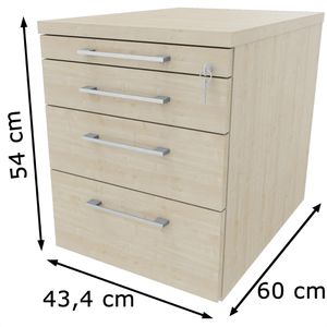 Produktbild für Rollcontainer fm-Büromöbel Fastline, aus Holz, königsahorn