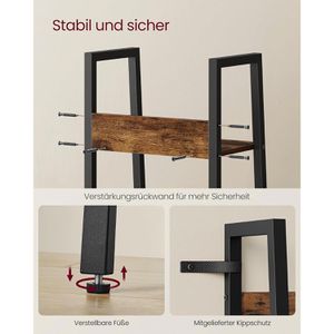 Produktbild für Bücherregal Vasagle LLS108B01, schwarz / vintage braun