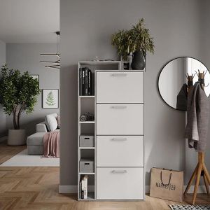 Produktbild für Schuhschrank Vicco Orlando, beton grau / weiß