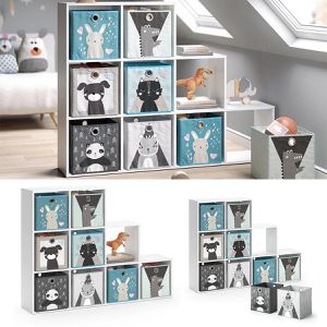 Produktbild für Bücherregal Vicco 63502, weiß, mit 8 Faltboxen