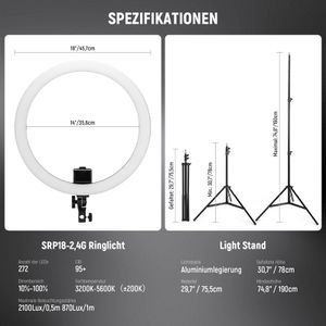 Produktbild für Ringlicht Neewer SRP18-2.4G, 272 LEDs