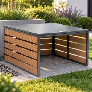 Produktbild für Mähroboter-Garage Mendler HWC-L45, eiche, aus WPC und Metall
