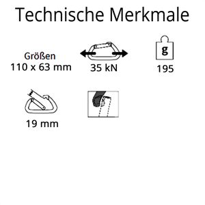 Produktbild für Karabinerhaken Skylotec H-297-TG, D-SHAPE S-STEEL TG Edelstahl