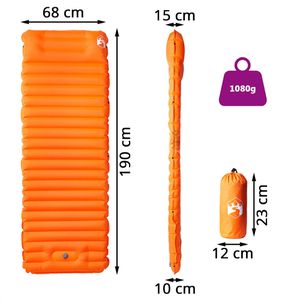 Produktbild für Isomatte vidaXL 4007119, orange, aufblasbar