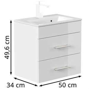 Produktbild für Waschtisch Posseik Portus 500 SlimLine, hängend,weiß hochglanz