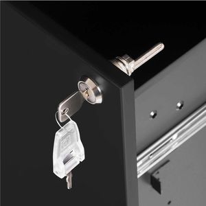 Produktbild für Rollcontainer Songmics OFC63BK, aus Metall, schwarz